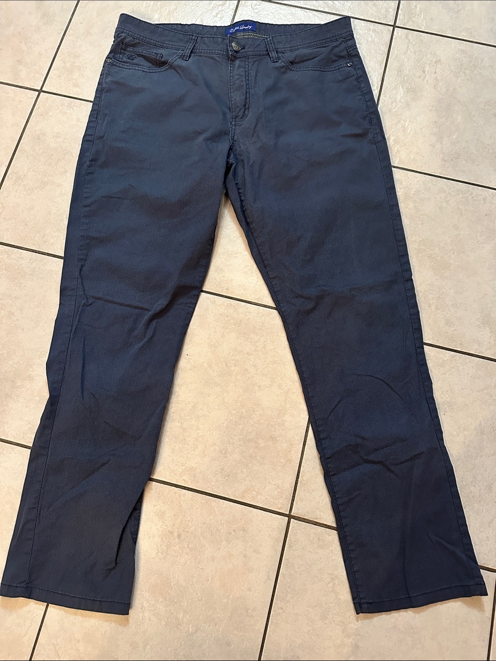 ENGLISH LAUNDRY Men’s Y2K Streetwear Navy Straight Leg Fine Canvas Pants 34x30